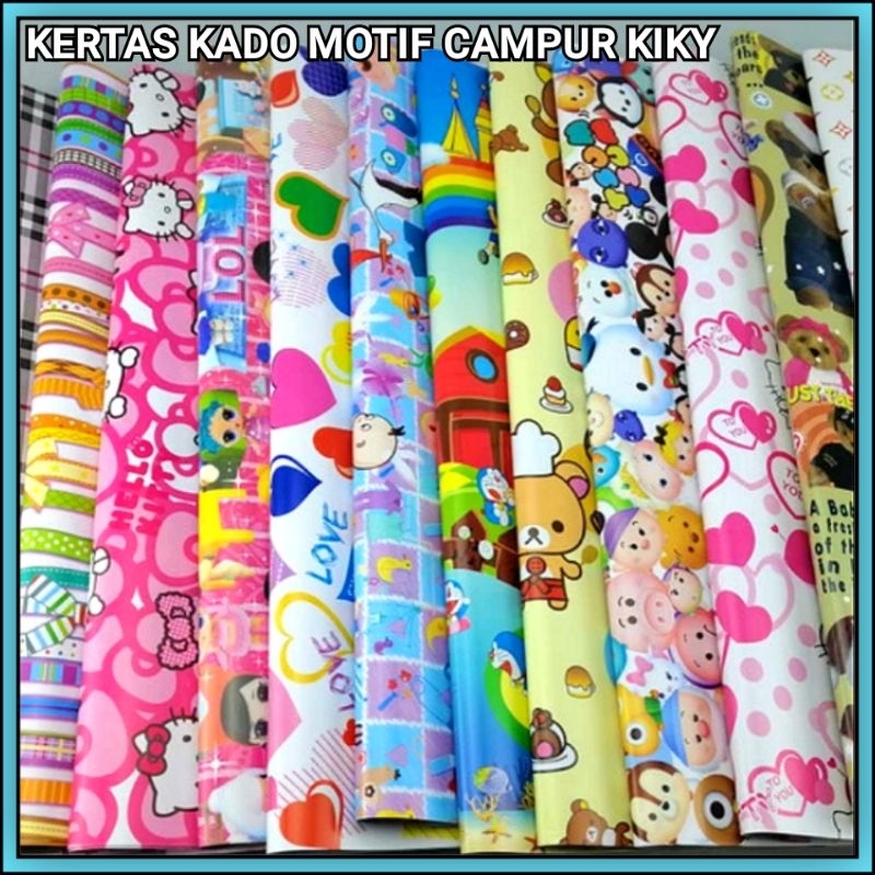 

Kertas Kado Motif Campur Kiky / Sidu Isi 10 Lembar