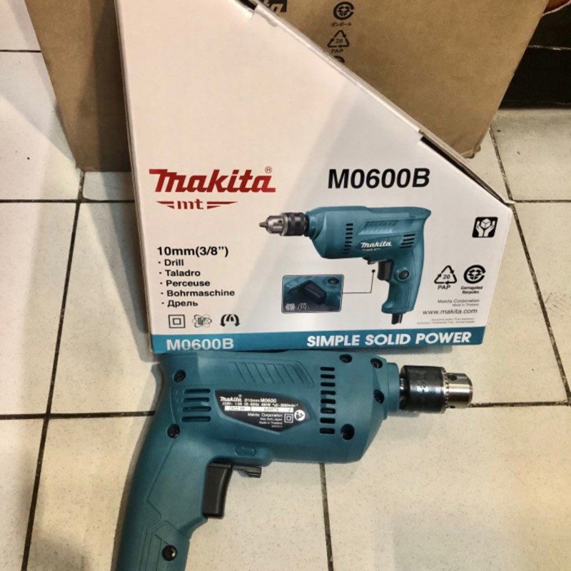 MESIN BOR TANGAN 10 MM MAKITA M 0600 B M0600B BOLAK BALIK