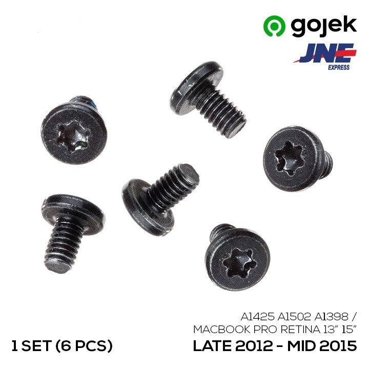 6 Pcs Baut LCD Hinge MacBook Pro Retina A1425 A1502 A1398