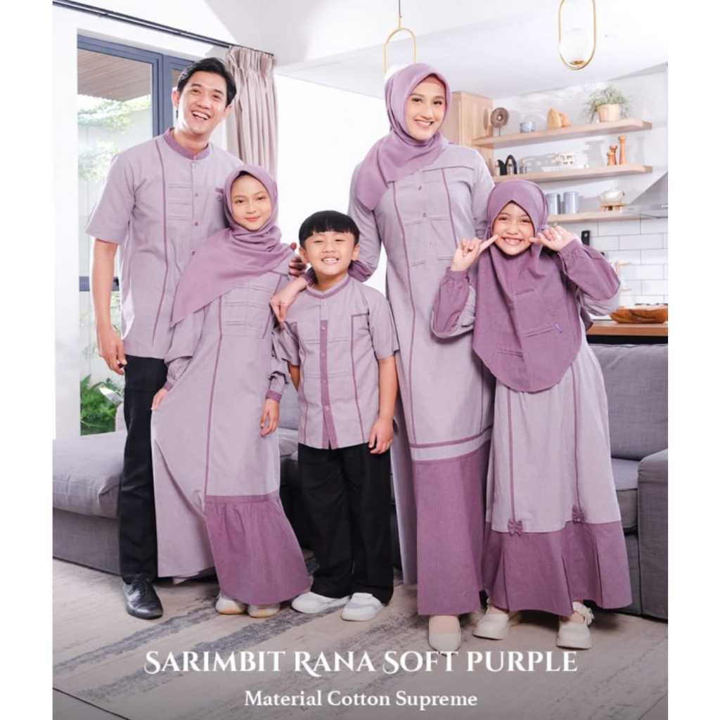 sarimbit rauna rgf rana soft purple / gamis dewasa / baju muslim couple / gamis ibu dan anak / RKAF 