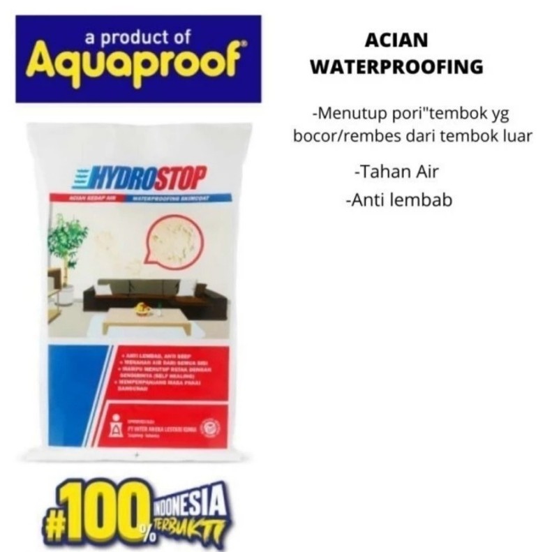 HYDROSTOP Semen Aci Acian Kedap Air / Anti Bocor dari Aquaproof 2Kg