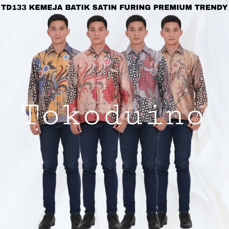KEMEJA BATIK PRIA SATIN MOTIF SKR KEMEJA FORMAL KASUAL KEMEJA KONDANGAN LENGAN PANJANG