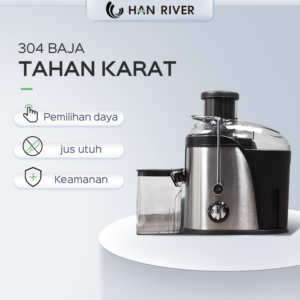 HAN RIVER Slow Juicer Multifungsi HRPBJ01-01 300ML Blender Sari Buah Tanpa Ampas