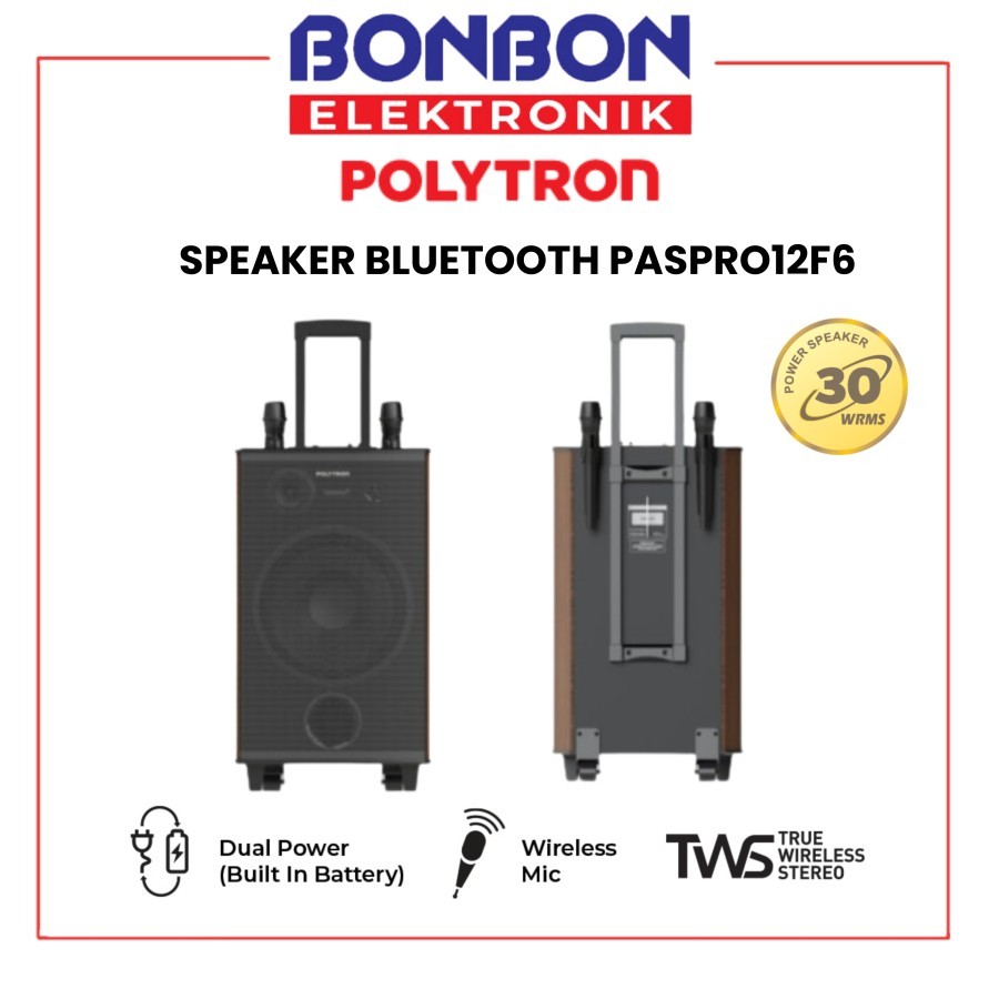 POLYTRON Speaker Aktif Bluetooth PAS-PRO12F6 / PASPRO12F6 Power Supply
