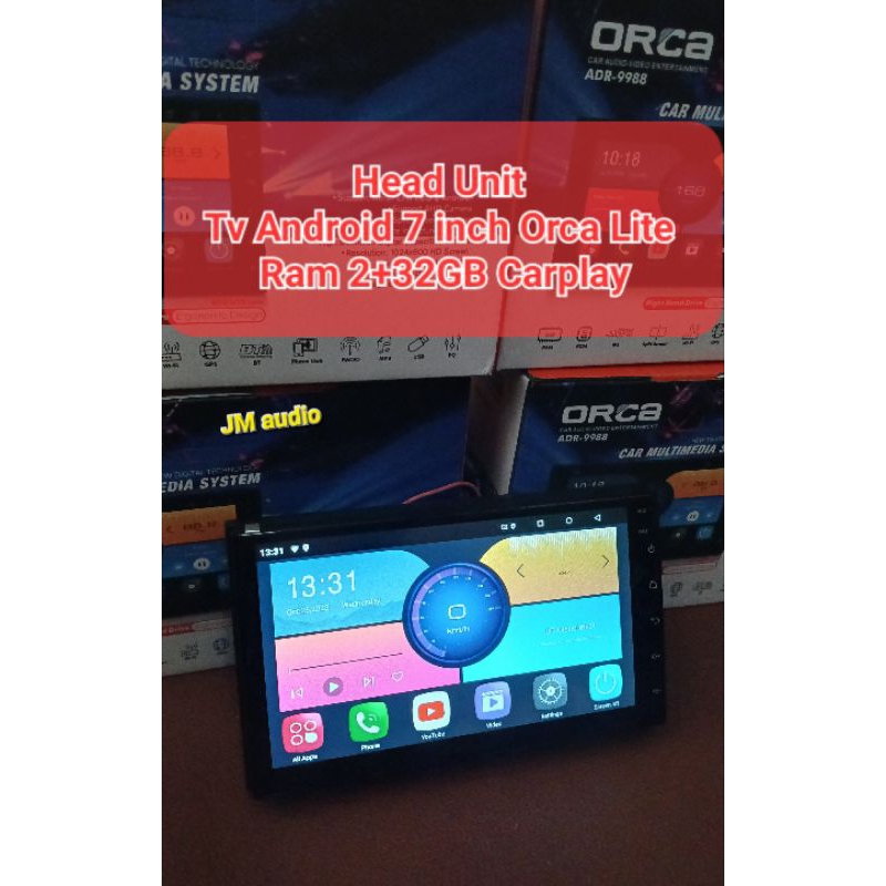 Head unit android 7inch orca eco lite ram 2+32GB layar ips Carplay