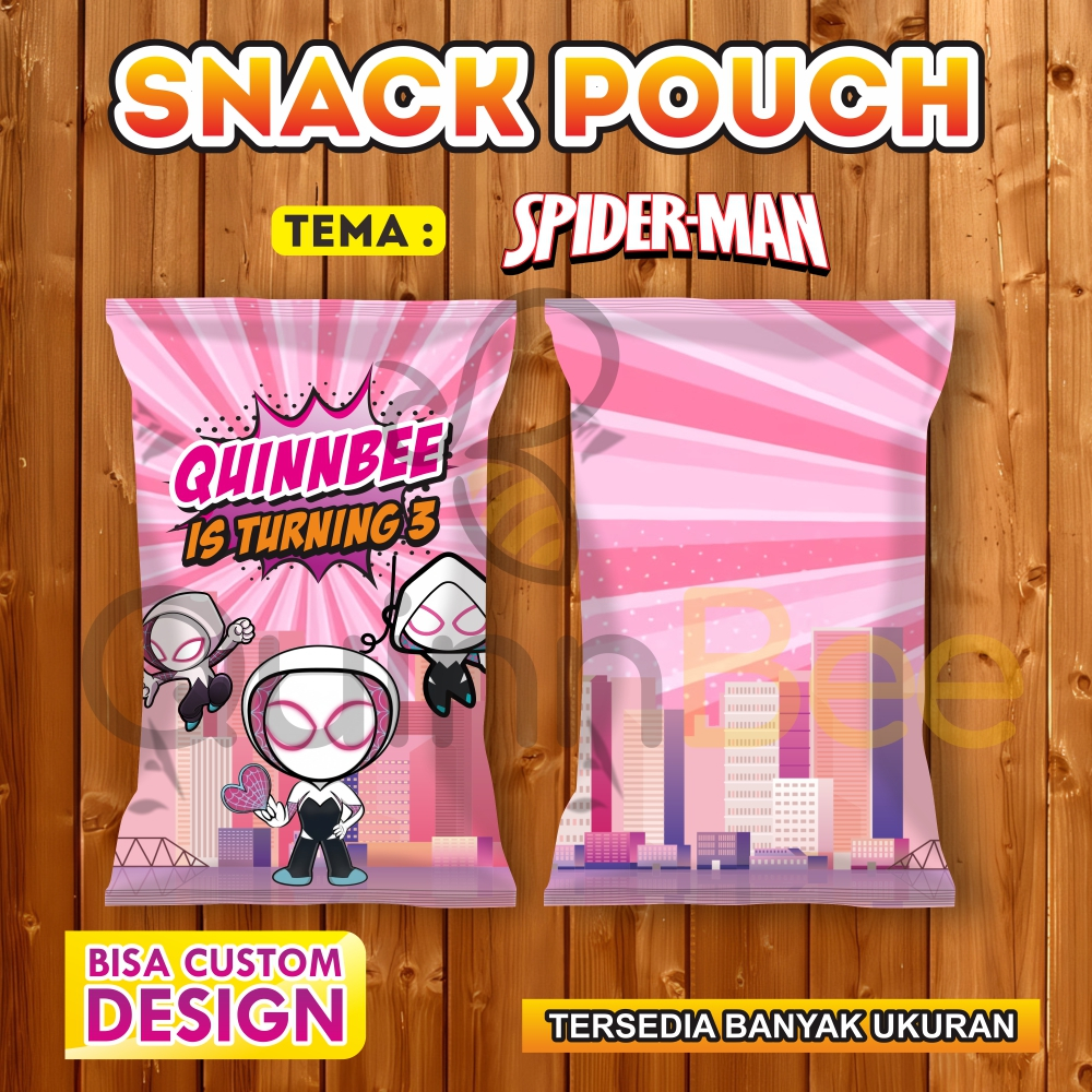 

Snack Pouch Jumbo|Pouch Ultah|Kemasan Snack Ulang Tahun|Birthday Snack Pouch (Gratis Design) - SPIDERGWEN - SPIDERMAN