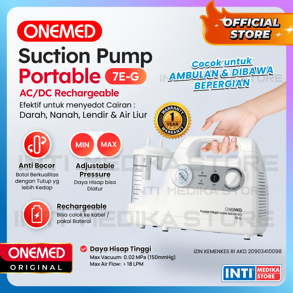 ONEMED - Suction Pump DEWASA ANAK Portable 7EG | Penyedot Lendir Dahak