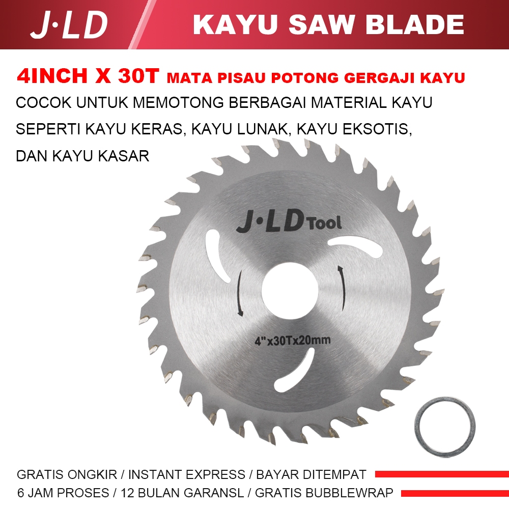 JLD 100mm 30T Mata Pisau Potong Gergaji Kayu grinda mata Saw Blade TCT 4&quot; x 30T Circular Saw Blade