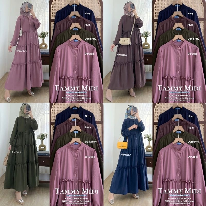 Gamis Polos Rampel Crinkle Airflow - Tammy Dress by Moela