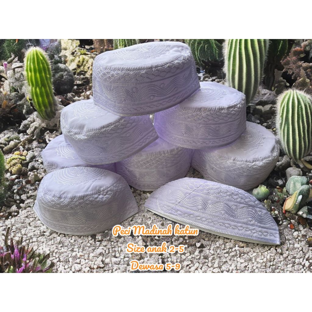 Peci madinah katun peci pria dewasa bahan katun peci madinah katun bordir