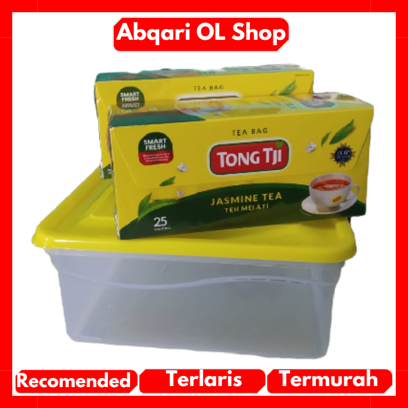 

FREE CANISTER BOX Tong Tji Teh Celup Melati Kotak Isi 25 Kantong Dapat 2 Pcs