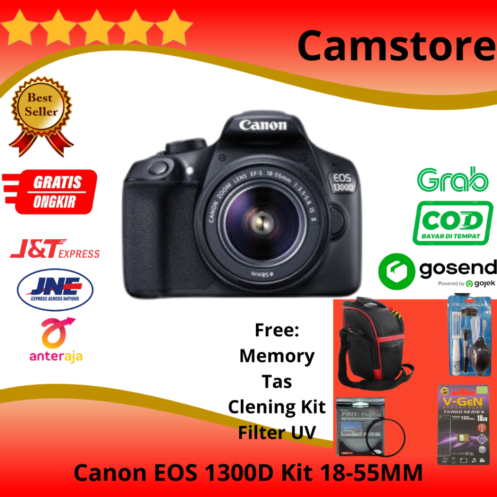 KAMERA CANON EOS 1300D KIT 18-55mm / CANON DSLR 1300D / EOS 1300D WIFI