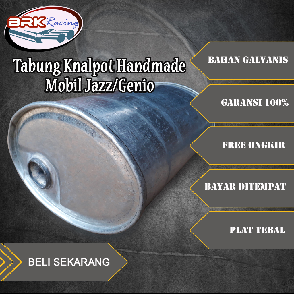 Tabung Knalpot Standar Mobil Honda Jazz/Genio Bahan Galvanis Gendangan standar