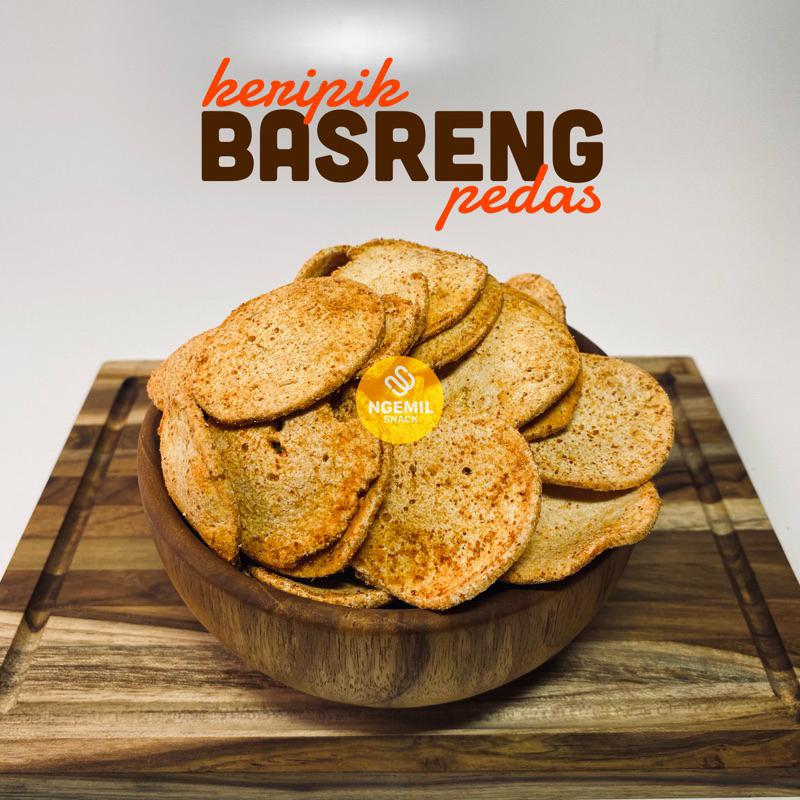 

Basreng Pedas Bulat Tipis / Keripik Baso Goreng Kering