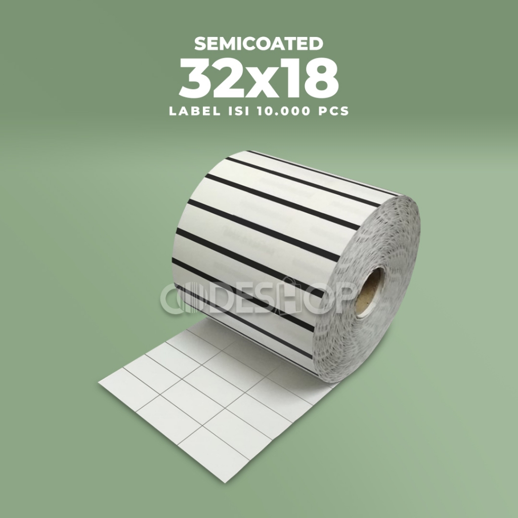 

Label Sticker Barcode Semicoated 32x18mm 32 x 18mm 3 Line