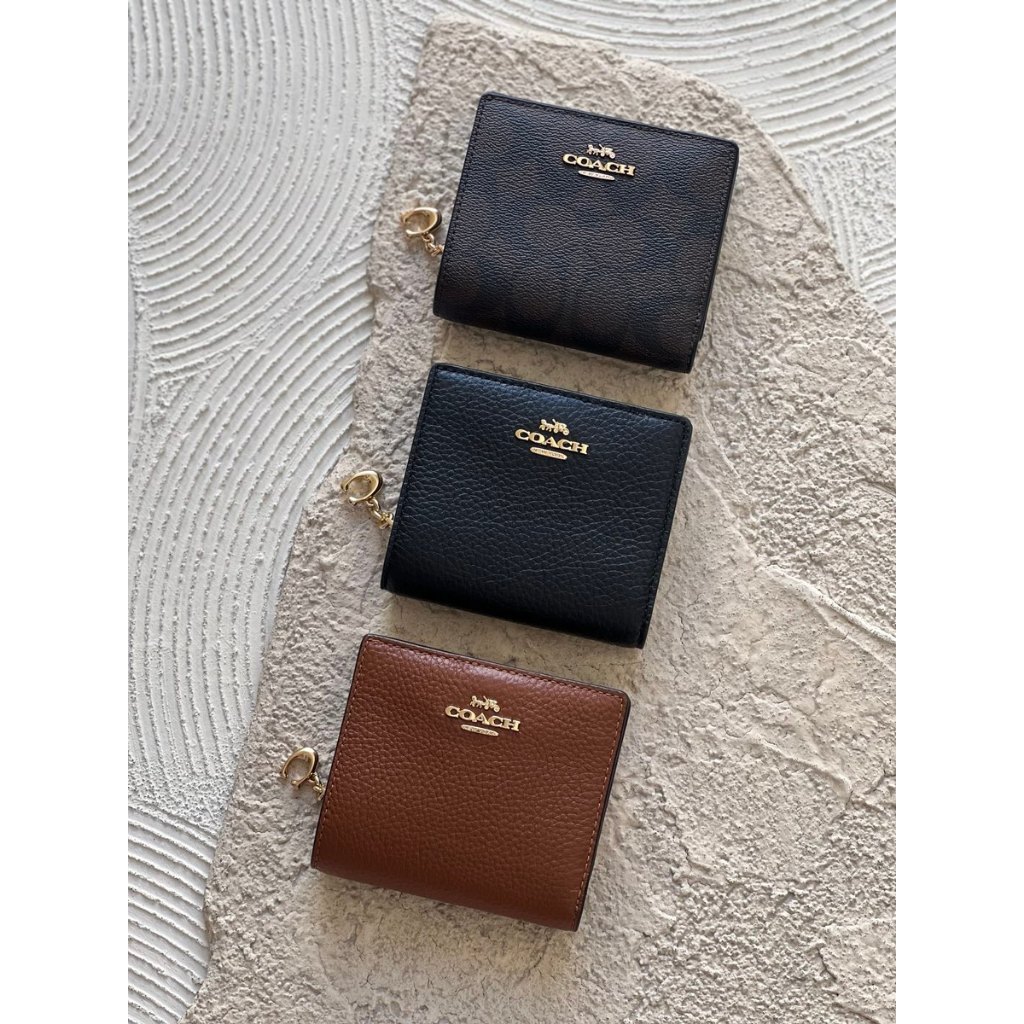 Dompet Wanita Branded Coach Snap Wallet Leather 100% Original