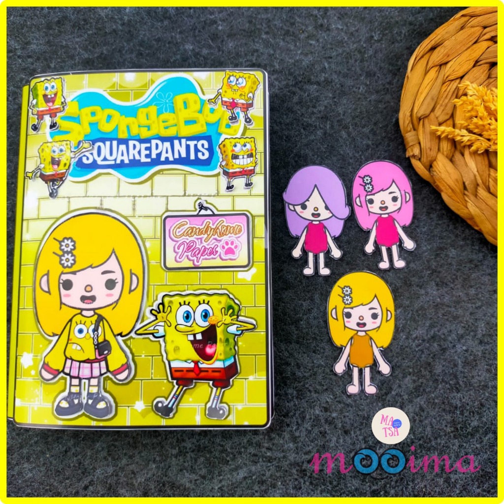 Quiet book toca boca series spongebob candy home paper