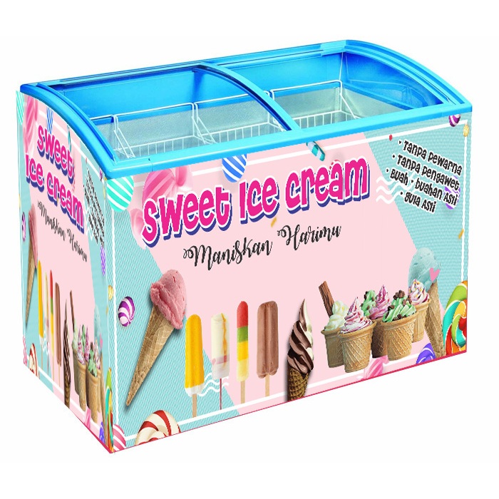 Stiker Freezer kulkas  sweet Ice Cream minuman