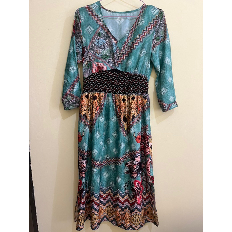 Etnic Tosca Dress - Dress Etnic Hijau Tosca