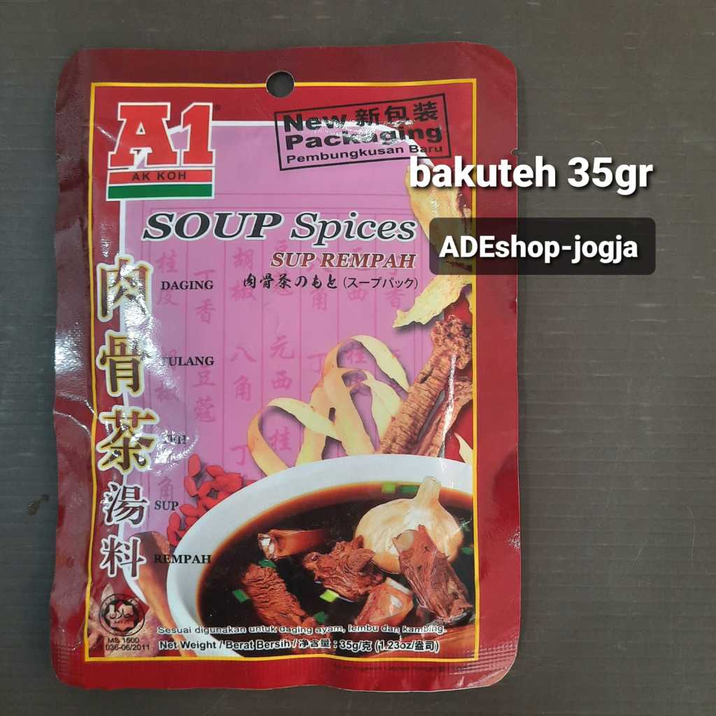 

A1 Soup Spices Bak Kut Teh bumbu sup rempah 35 gr bakuteh instan malaysia ak koh