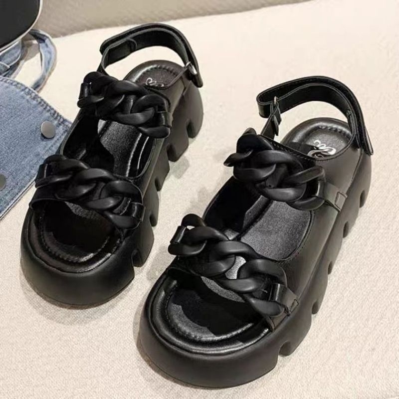 Sepatu Sandal Wanita Korea Premium Sendal Wanita Karet Jelly Wedges P