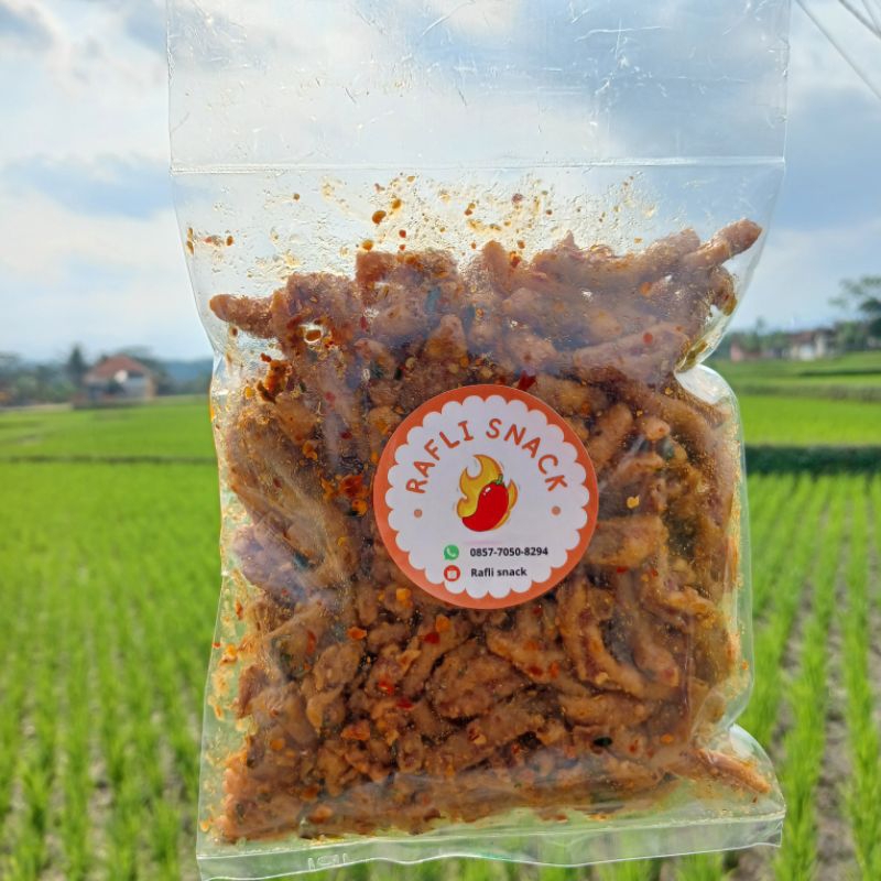 

Kripik usus ayam krispi pedas daun jeruk 250gr