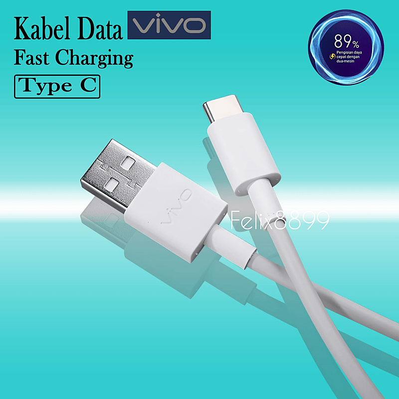 Kabel Data Charger Vivo Y02s Y16 Y17s Original Type C Fast Charging