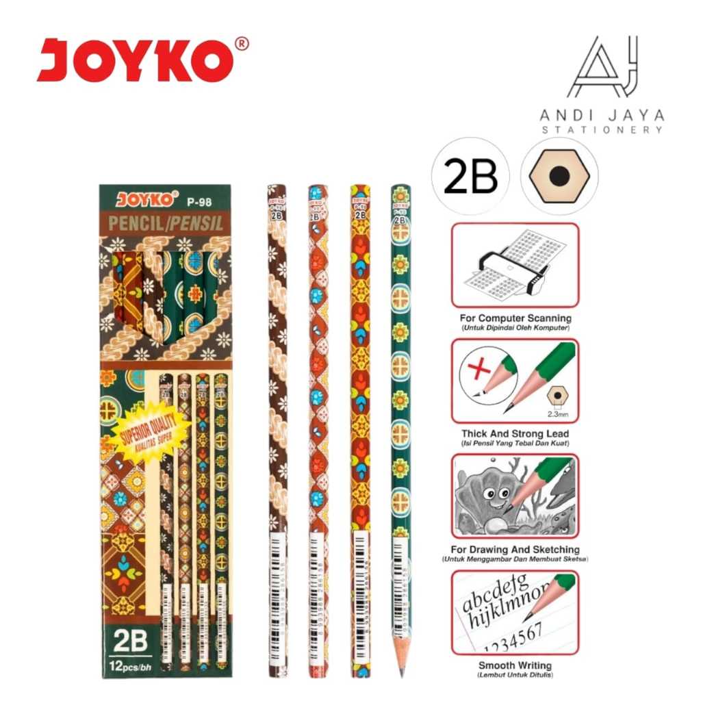 

Pensil 2B Joyko P-98 Batik for Computer 1pak (12pcs)