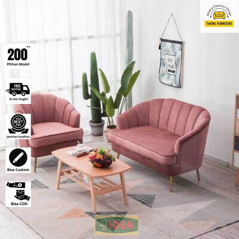 IDEA - Sofa Kerang 21+Meja Tamu Minimalis/Sofa Bergaransi