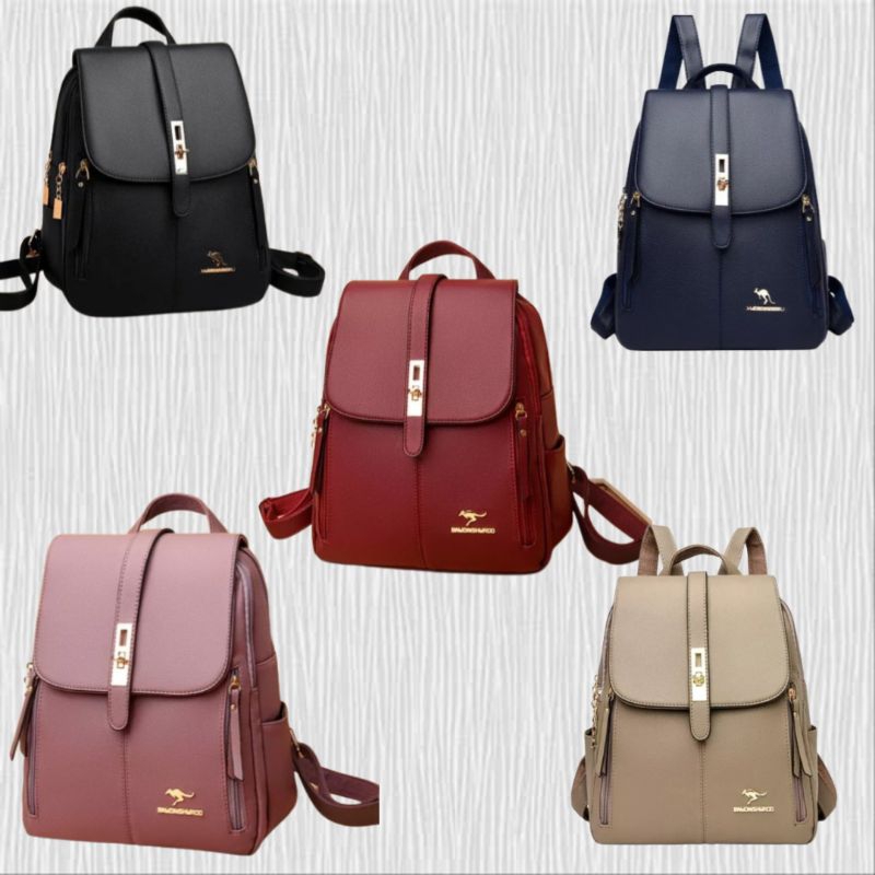 tas ransel wanita terbaru tas punggung cewek bahan kulit sintetis tas gendong perempuan smp sma