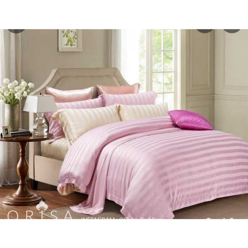 Kain Sprei Meteran MICRO TENCEL SALUR POLOS Banyak Pilihan Warna