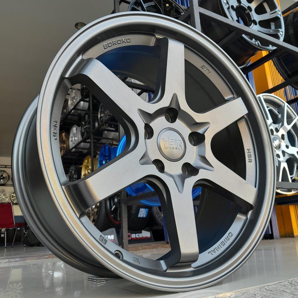 Velg mobil xpander ring 18 palang 6 grey pelak racing hsr r18 hole 5x114,3 outlander, juke