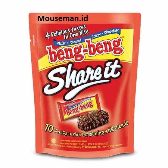 

Diskon Beng-Beng Share it Pouch isi 10pcs 4 Delicious tastes in One Bite Wafer Caramel Crispy Chocolate 10 packs inside for sharing with friends 95gr