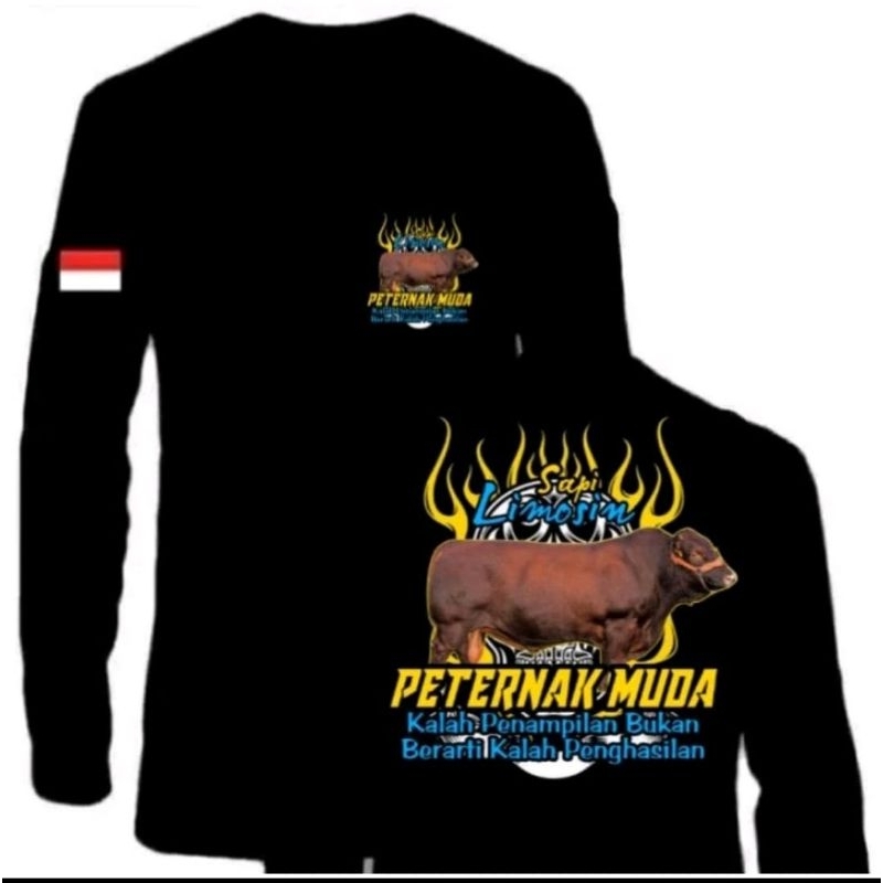 KAOS PANJANG SAPI LIMOSIN PETERNAK MUDA SABLON DTF