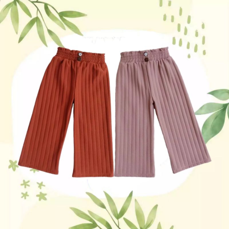 kulot knit kancing anak 4-10 tahun / celana kulot anak perempuan / kulot knit anak perempuan