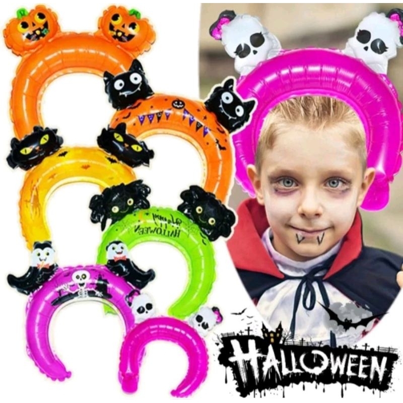 Bando Balon Halloween | Bando Halloween | Aksesoris Halloween Balon Bando Halloween Balon Foil Hallo