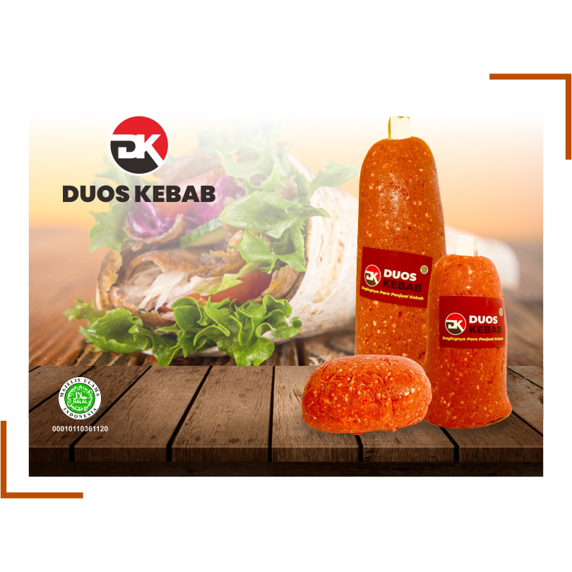

DAGING KEBAB DUOS - Daging Kebab frozen iris enak | Kebab Dous reguler 2 Kg Premium 2 Kg Super 2 Kg 100% Halal - Daging Isian Kebab Duos