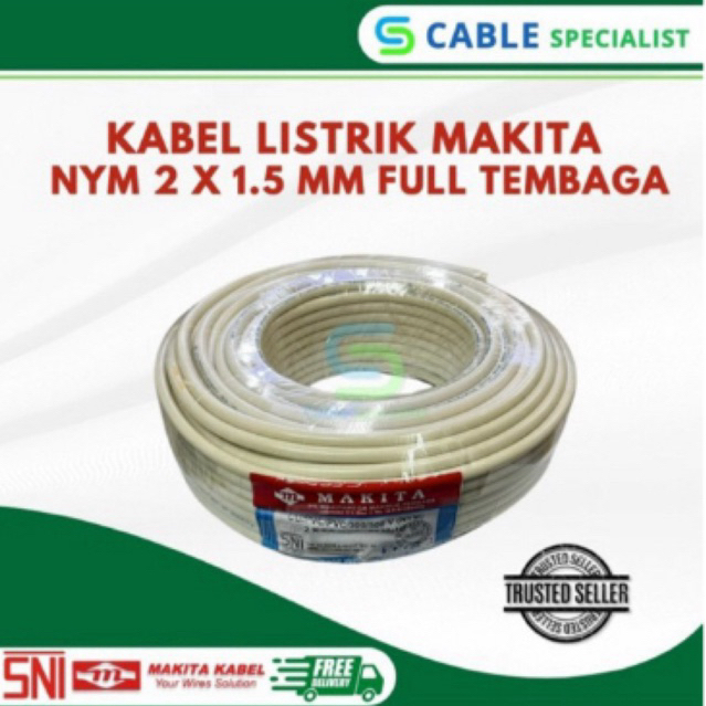 Kabel Serabut Listrik Makita NYMHY 2x1,5 full tembaga murni