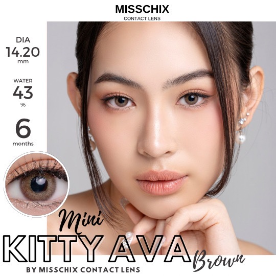 JUAL SOFTLENS  Misschix Mini Kitty Ava Gray / Ava Brown Normal s/d -500 soflen murah softlen sehari hari soflens natural ssoftlent minus soflen diameter jualsoflen jualsoftlen jualsoftlens KITTY KAWAII
