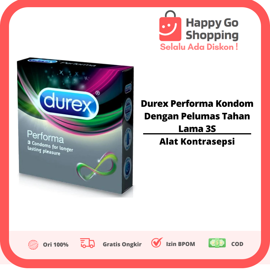 Durex Performa Kondom Dengan Pelumas Tahan Lama 3S