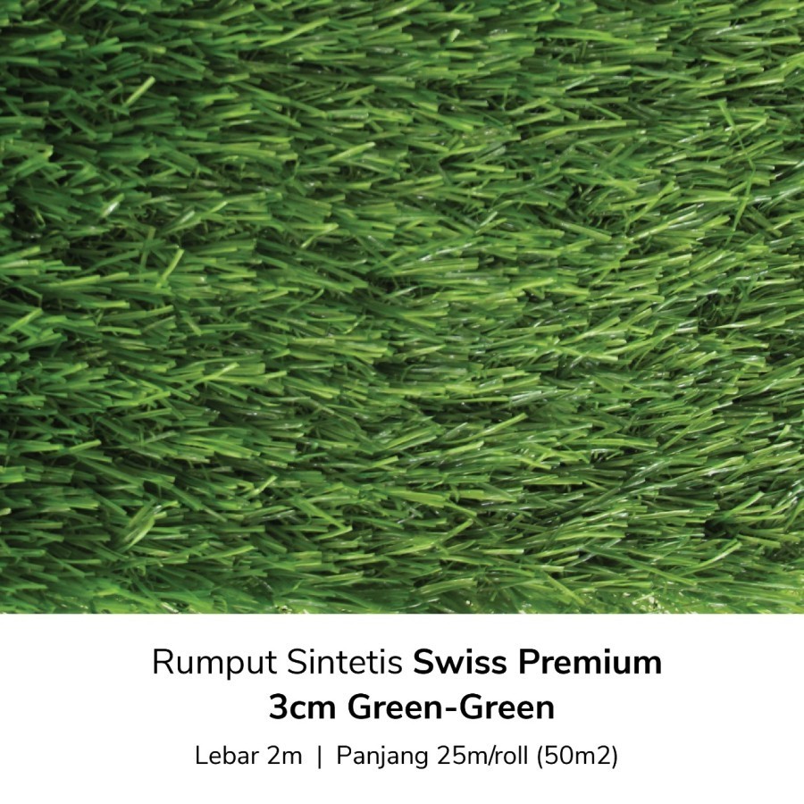 Rumput Sintetis Jepang Green Brown 3cm / Rumput Palsu Meteran / Karpet Rumput Taman / Rumput Palsu Full Hijau