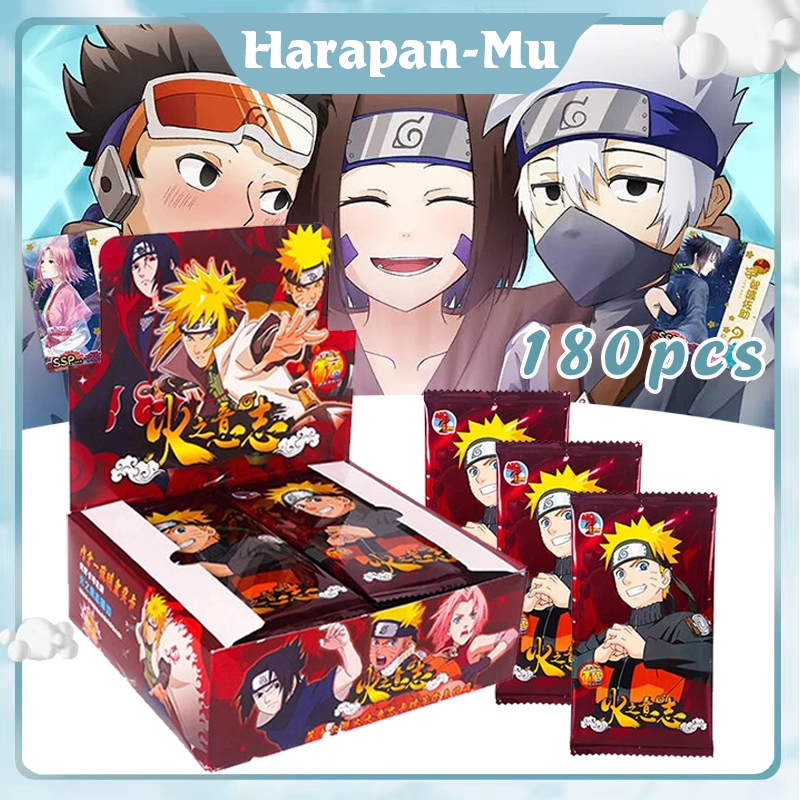 180 Pcs Kartu Anime 1 Box Naruto Card Kartu Naruto Asli Baru Kotak Ditambahkan Kotak Koleksi Dunia Ninja