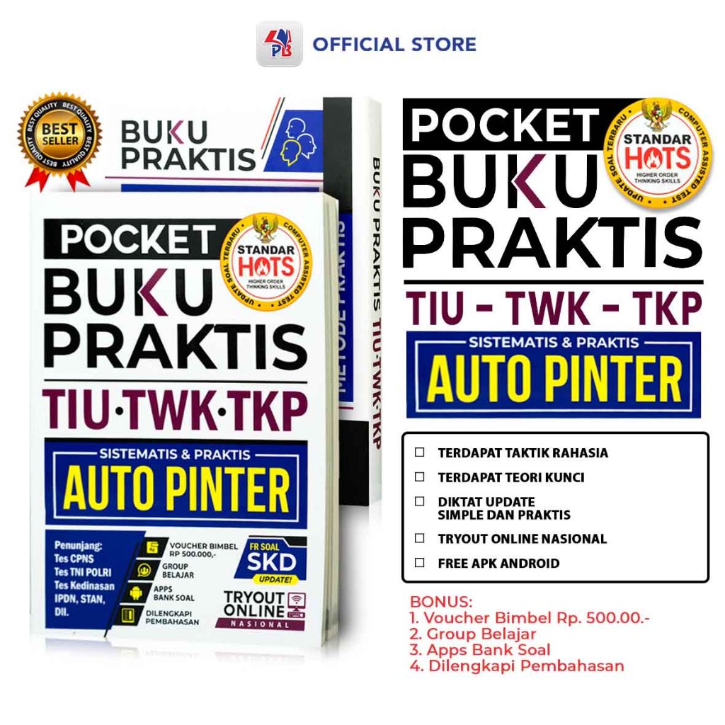 Buku CPNS / Pocket Buku Praktis TIU TWK TKP / Tes CPNS / TNI POLRI / Kedinasan / IPDN / STAN / Forum