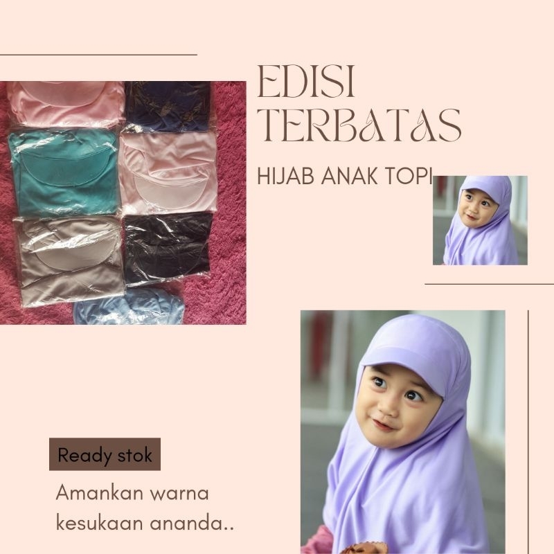 jilbab anak topi