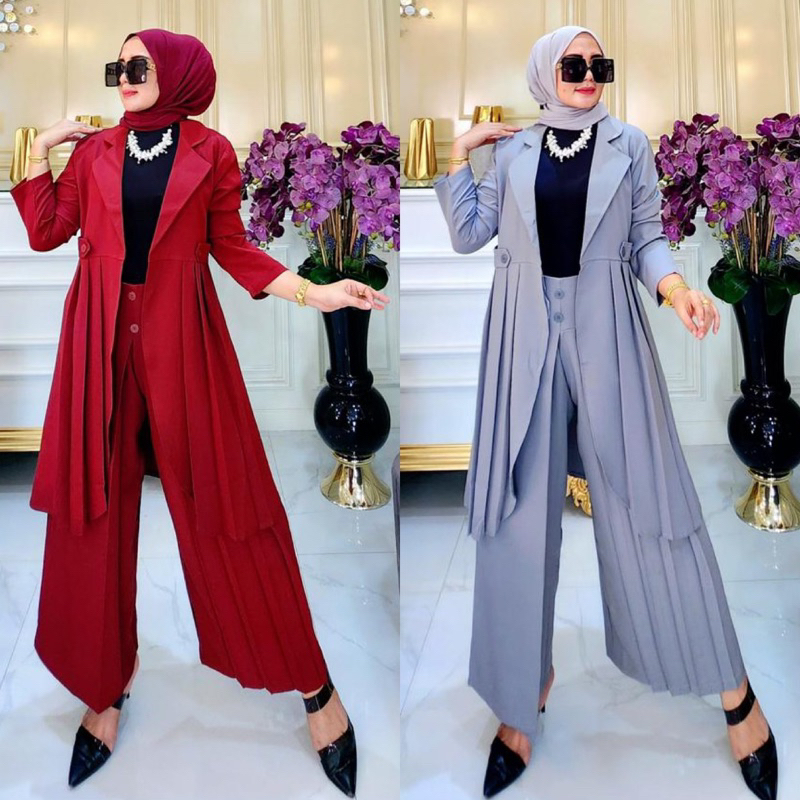 ONESET BLAZER CELANA KULOT PREMIUM / BLAZER SET WANITA
