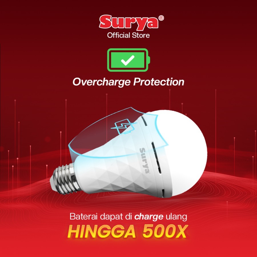 Lampu Emergency LED SURYA MAGIC Emergency Rechargeable AC/DC