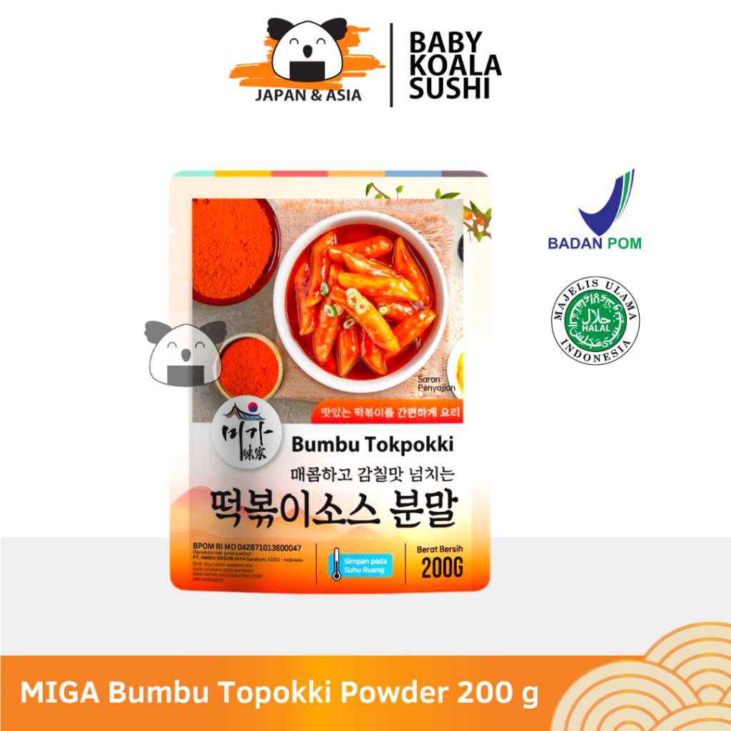 

MIGA Bumbu Topokki Powder 200 g Halal | Tteokbokki Bumbu | Kuah Tteok Instan