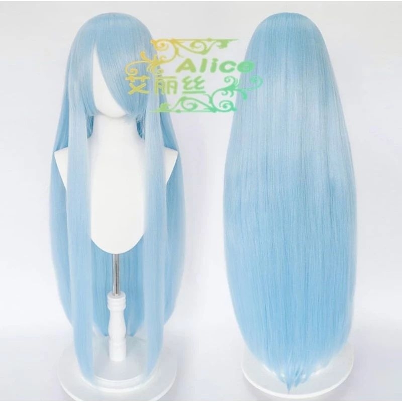 Wig base crimping  smoke blue 100cm