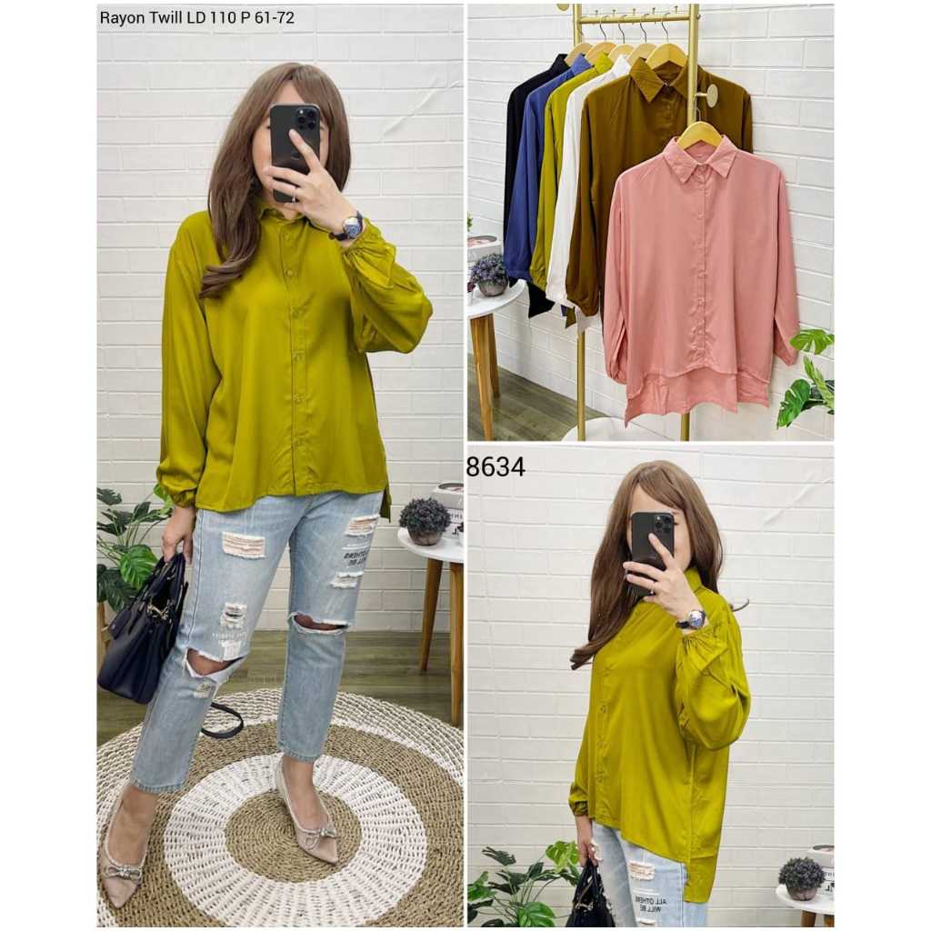 Kemeja Kayaka Cewe Polos Rayon