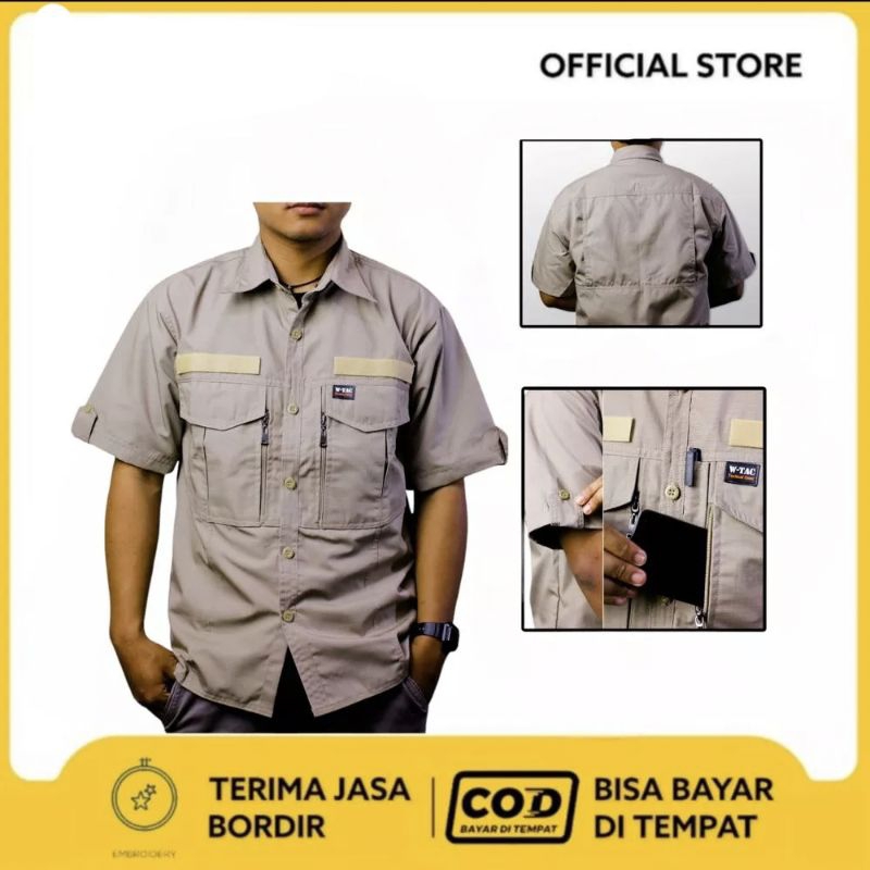 kemeja tactical wtac pendek || kemeja WTAC lengan pendek || Kemeja outdoor tactical tangan pendek
